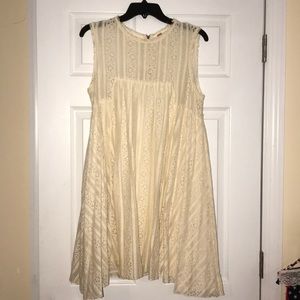 Free People Cream Dress with Floral Lace